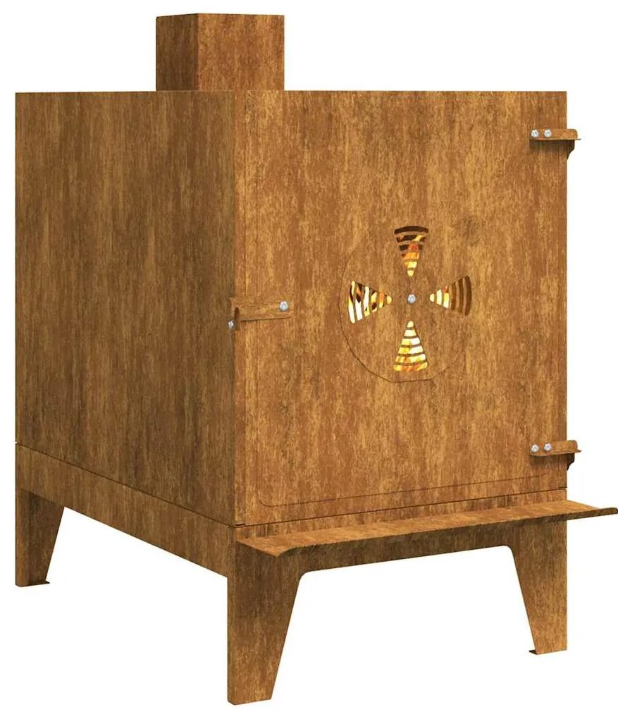 vidaXL Sobă de camping 35x50x60 cm Oțel Corten