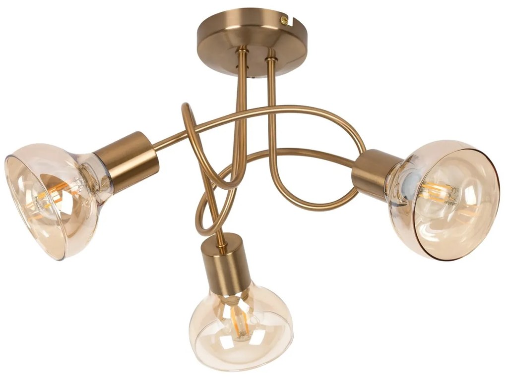 Lustra aplicata design modern Holly 3L auriu/amber