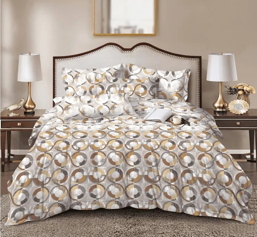 Lenjerie de pat din microfibra CIRELLO maro-gri Dimensiune lenjerie de pat: 2 buc 70 x 90 cm | 200 x 220 cm