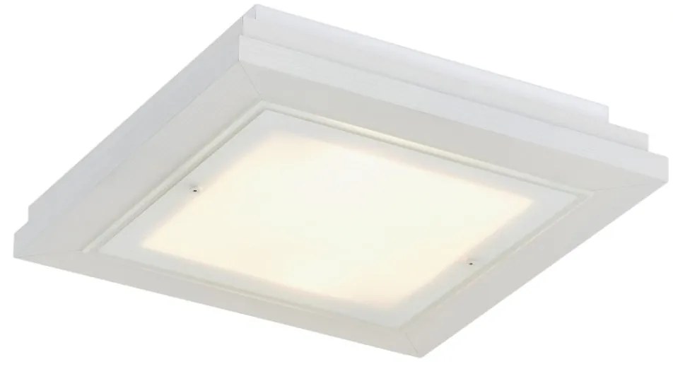 Plafoniera din lemn si sticla TABOR 32x32cm, alb crem