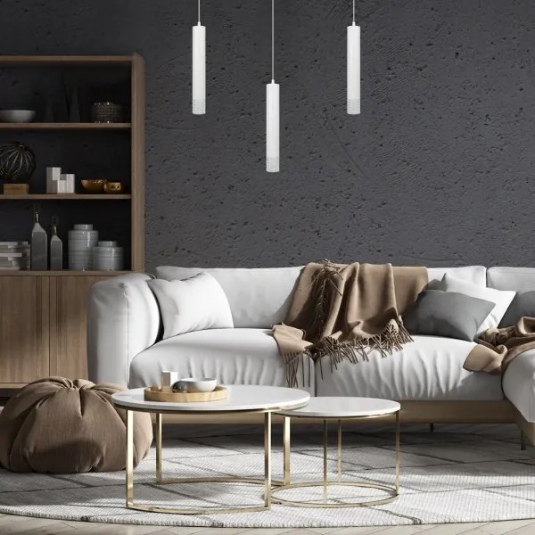 Lustră pe cablu TUBI 1xGU10/8W/230V alb