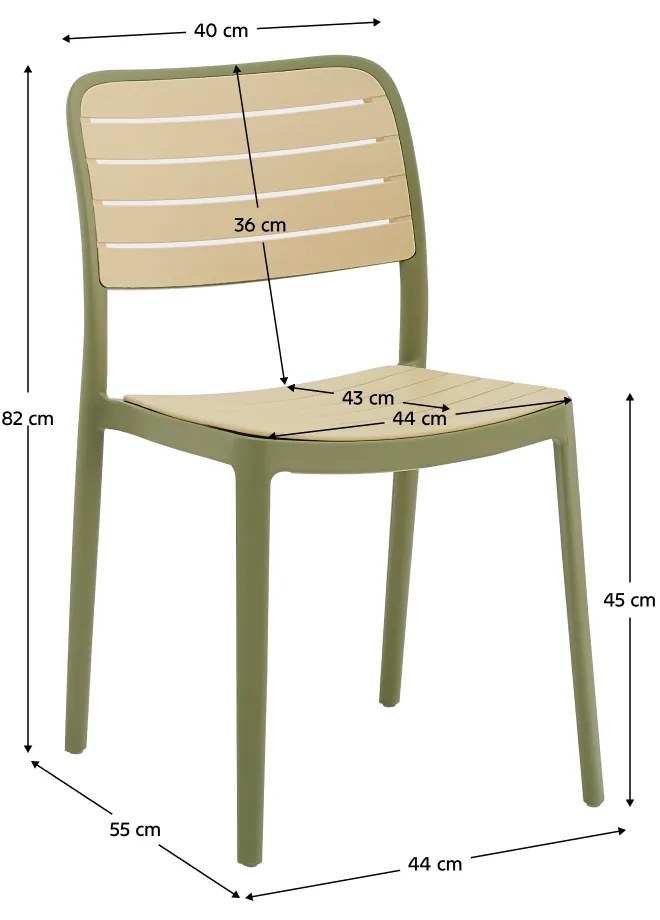 Scaun stivuibil, verde bej, KARDOS TYP 1