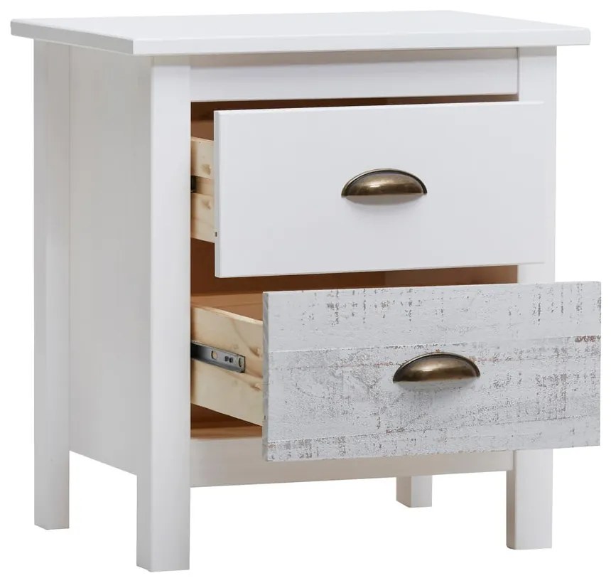 Noptieră Marckeric Romantica, 46 x 50 cm, alb - gri