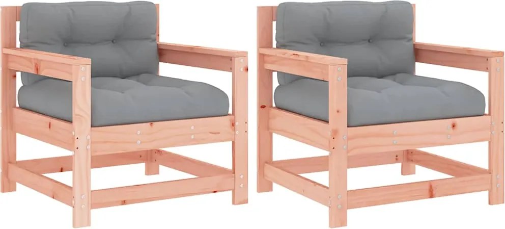 vidaXL Scaune de grădină cu perne, 2 buc., lemn masiv douglas