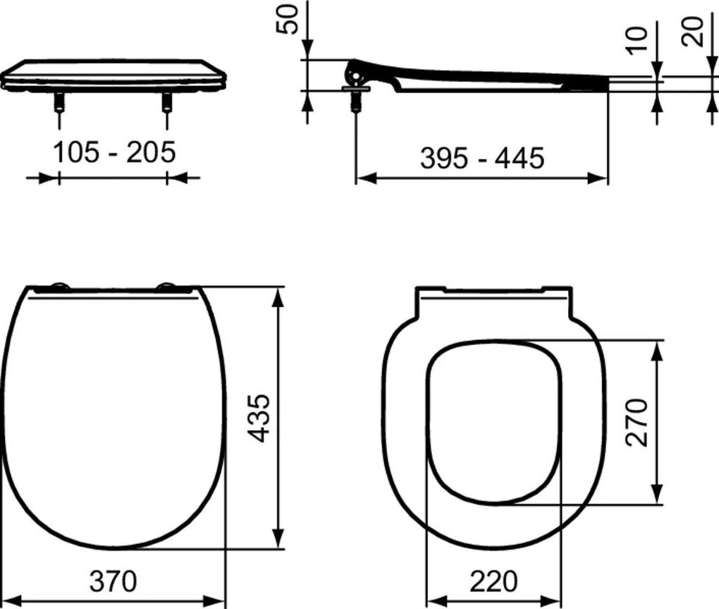 Vas wc suspendat Ideal Standard Connect AquaBlade alb lucios cu capac soft close inclus