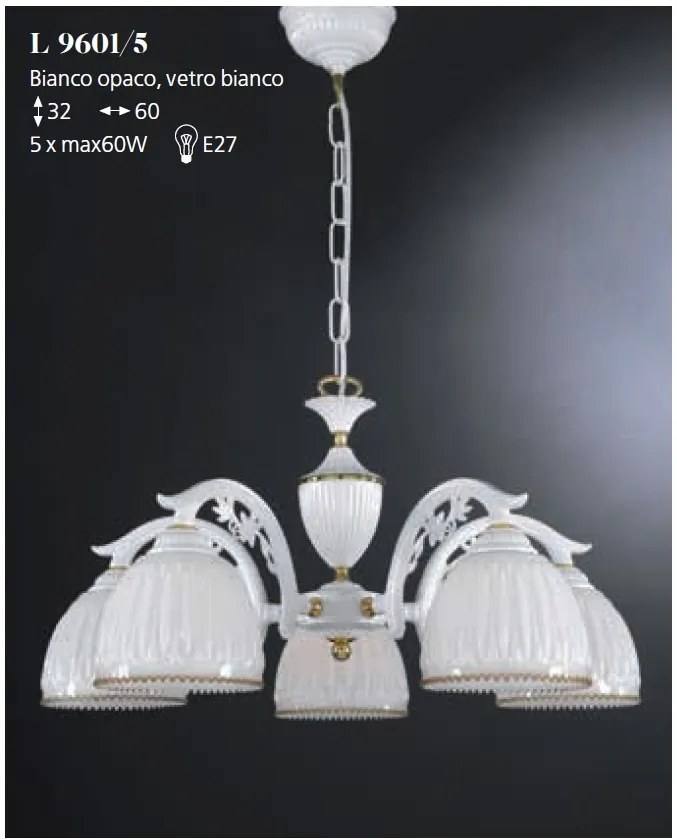 Candelabru clasic cu 5 brate design italian 9601