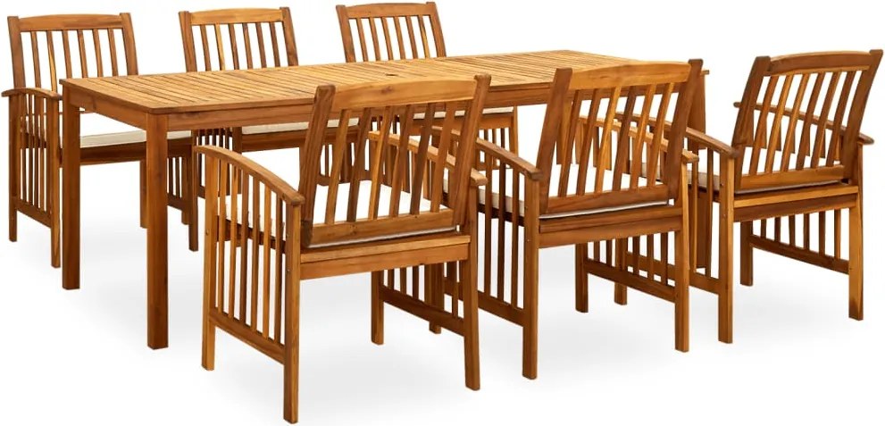 vidaXL Set mobilier de grădină cu perne, 7 piese, lemn masiv acacia