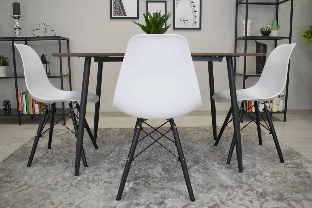 OFERTA Scaun alb OSAKA cu picioare negre calitatea II