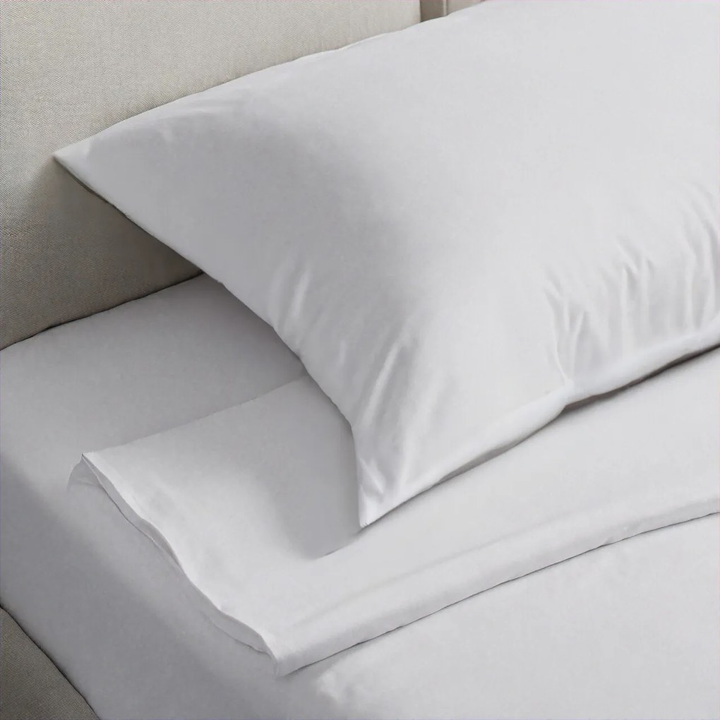 Lenjerie de pat Hotel Line, dubla, 210x230 cm, amestec bumbac, percal, 180 TC, alb