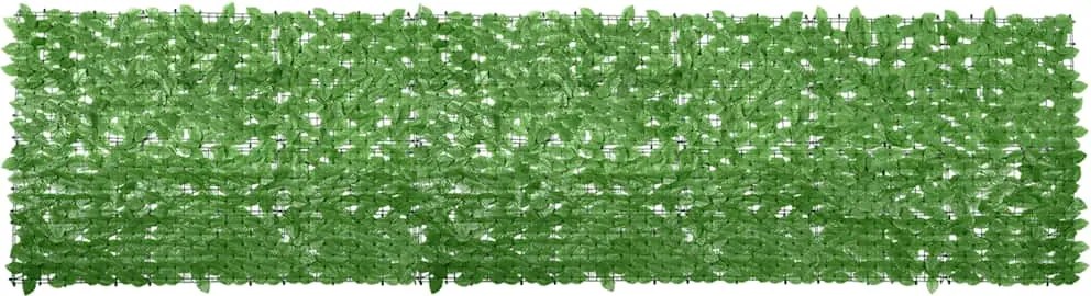 vidaXL Paravan de balcon, frunze verzi, 400x100 cm
