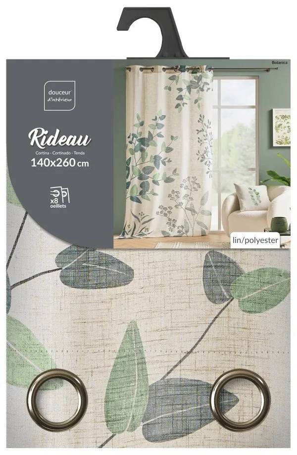 Draperie verde-bej 140x260 cm Botanica – douceur d'intérieur