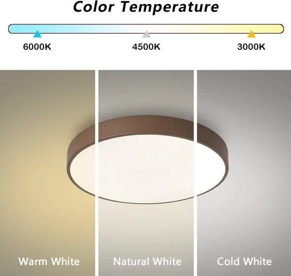 Brilagi - Plafonieră LED dimabilă POOL LED/36W/230V 3000-6000K 30 cm maro + telecomandă