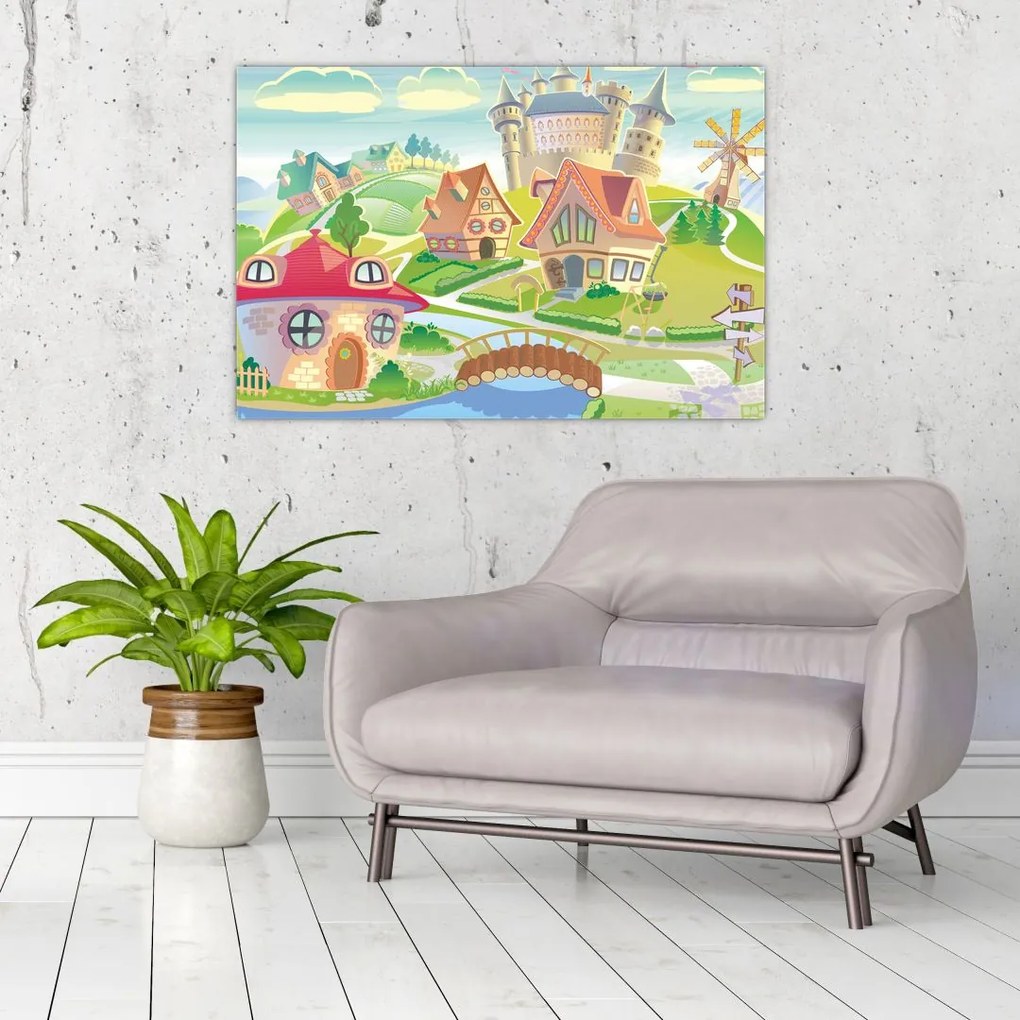 Tablou - Orășel colorat (90x60 cm)