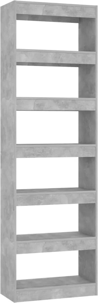 vidaXL Bibliotecă/Separator cameră, gri beton, 60x30x198 cm