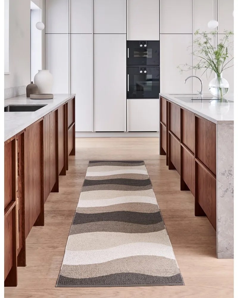 Covor tip traversă pentru interior și exterior maro/bej 70x200 cm Urvi Earth – Pappelina