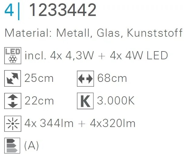 Plafoniera LED cu brate si spoturi directionabile Ibiza 1233442 NV