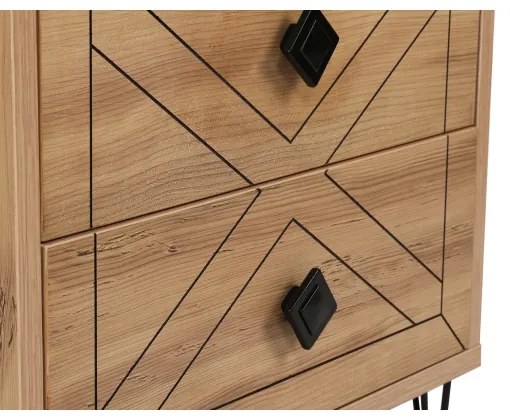 Noptieră LUNA 55x50 cm maro/neagră