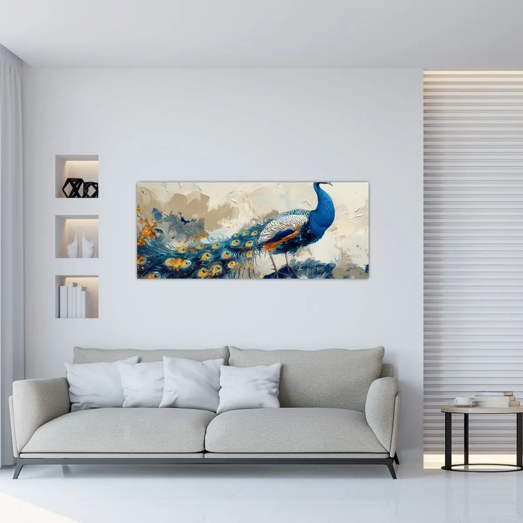 Tablou - Peacock, pictură (120x50 cm)