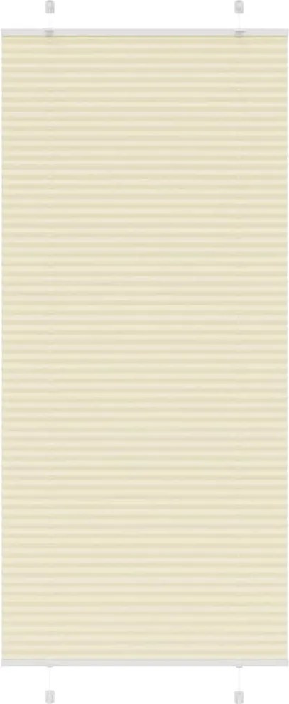 vidaXL Jaluză plisată Crem 90x200cm Lățime țesătură 89,4 cm