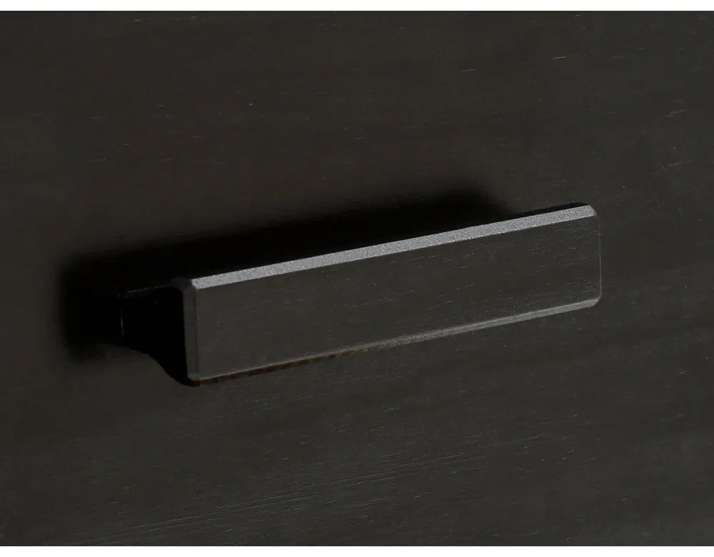 Comodă din lemn de pin cu uși din ratan Støraa Jolene, lățime 90 cm, negru