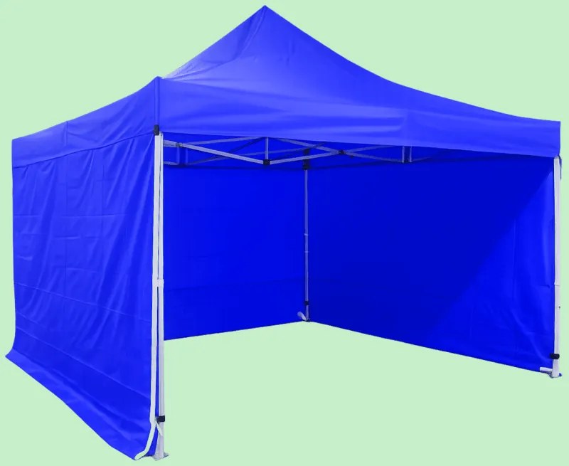 Cort pliabil 4×4 m – hexagonal din aluminiu, Albastru