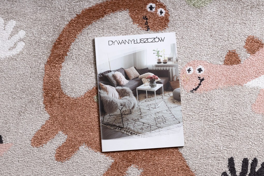 Covor FUN Dino pentru copii, Dinoszauruszok bej - SECUNDAR-COTATI PRODUSUL