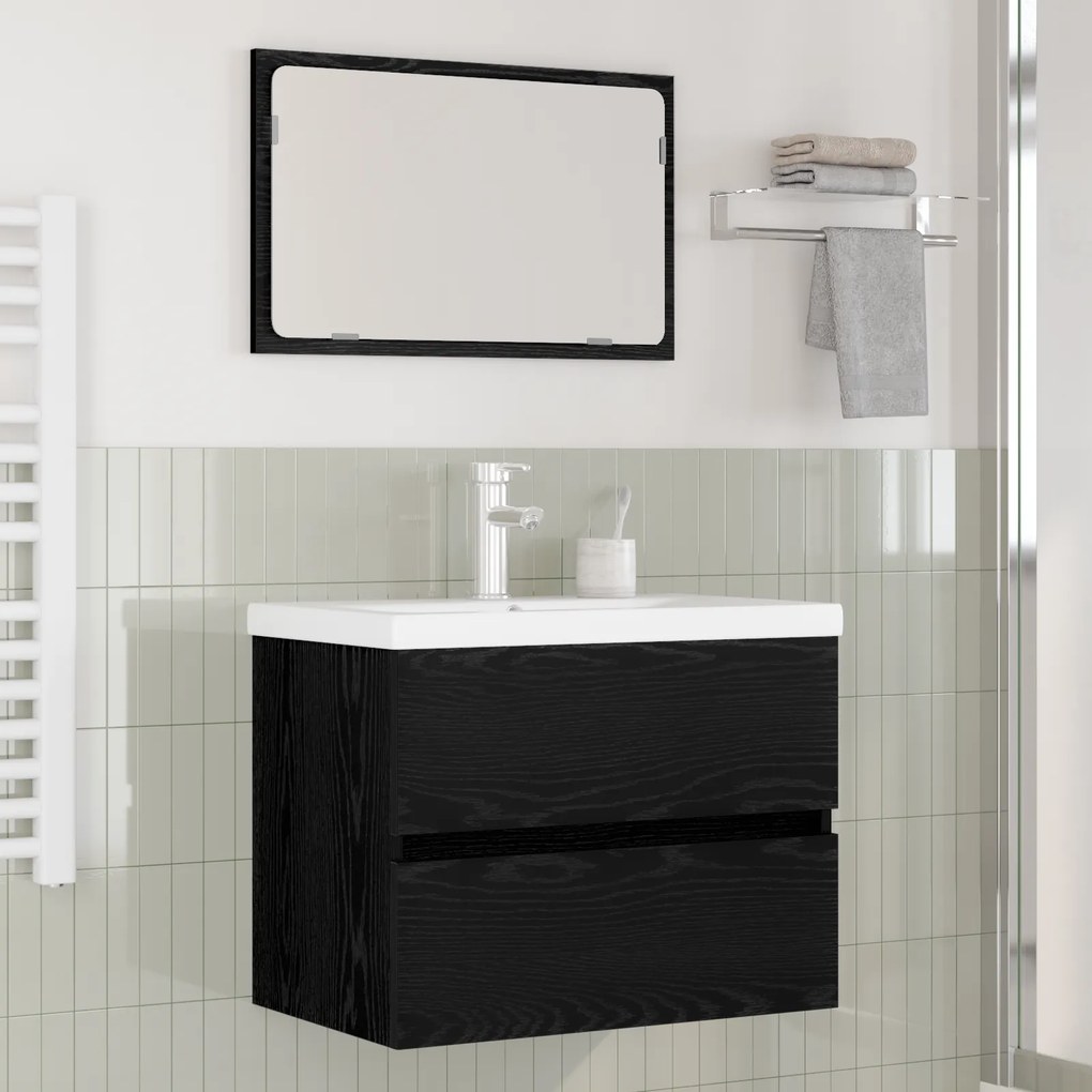 vidaXL Set de mobilier pentru baie Pe perete 3 pcs stejar artizanal