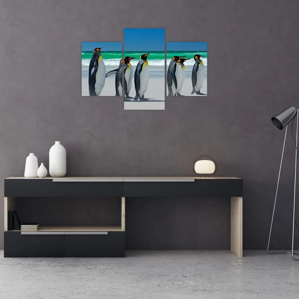 Tablou - Grup de pinguini regali (90x60 cm)