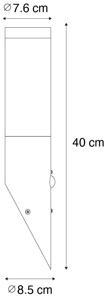 Lampă de perete modernă exterioară neagră cu senzor de mișcare IP44 - Rox