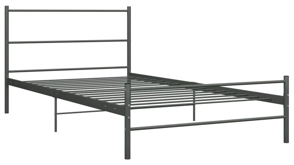 286493 vidaXL Cadru de pat, gri, 90 x 200 cm, metal