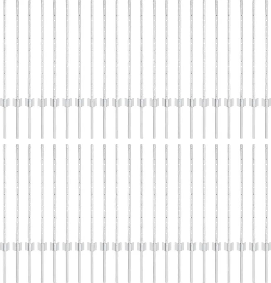 vidaXL Stâlp de gard. 44 pcs Argintiu 120 cm Oțel