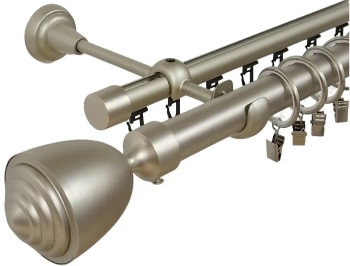 Galerie dubla palacio , teava neteda si profil,grosime 25 si 19mm, crom mat (Alege marime: 140 cm)
