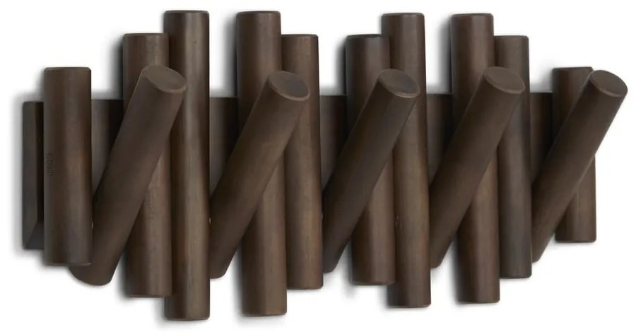 Cuier de perete maro închis din lemn de pin Picket – Umbra