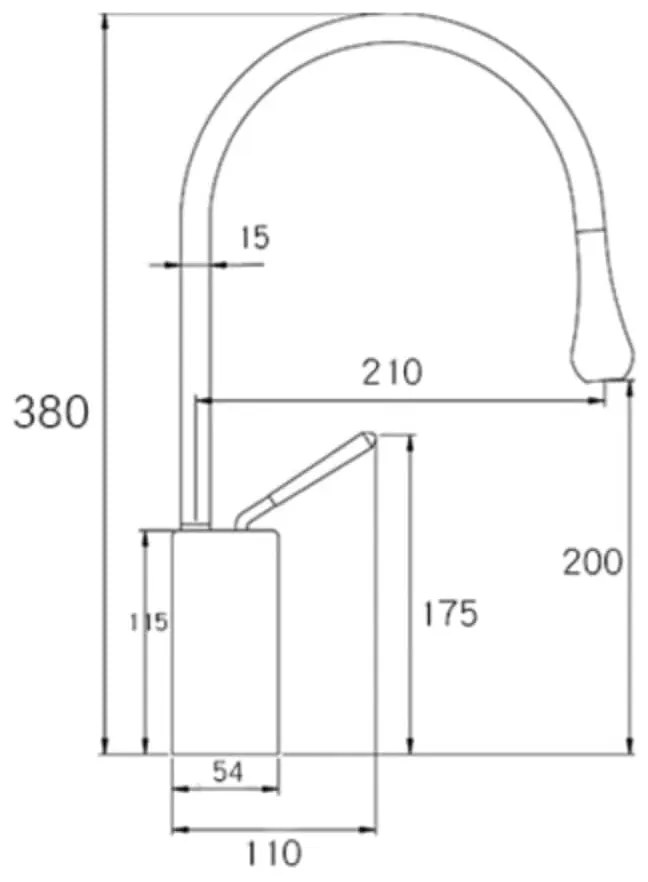 Baterie lavoar inalta, negru mat, cu pipa pivotanta 360  , Lebend Negru mat