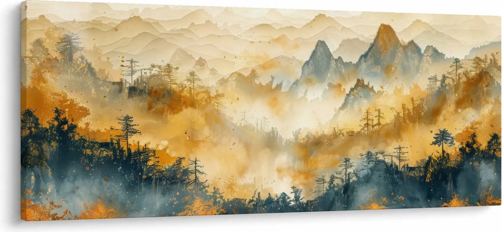 Tablou - Munți, acuarelă (120x50 cm)