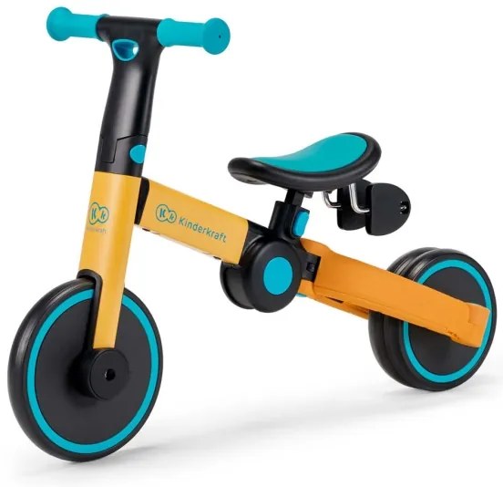 KINDERKRAFT 3în1 tricicletă pentru copii 4TRIKE galben/turcoaz