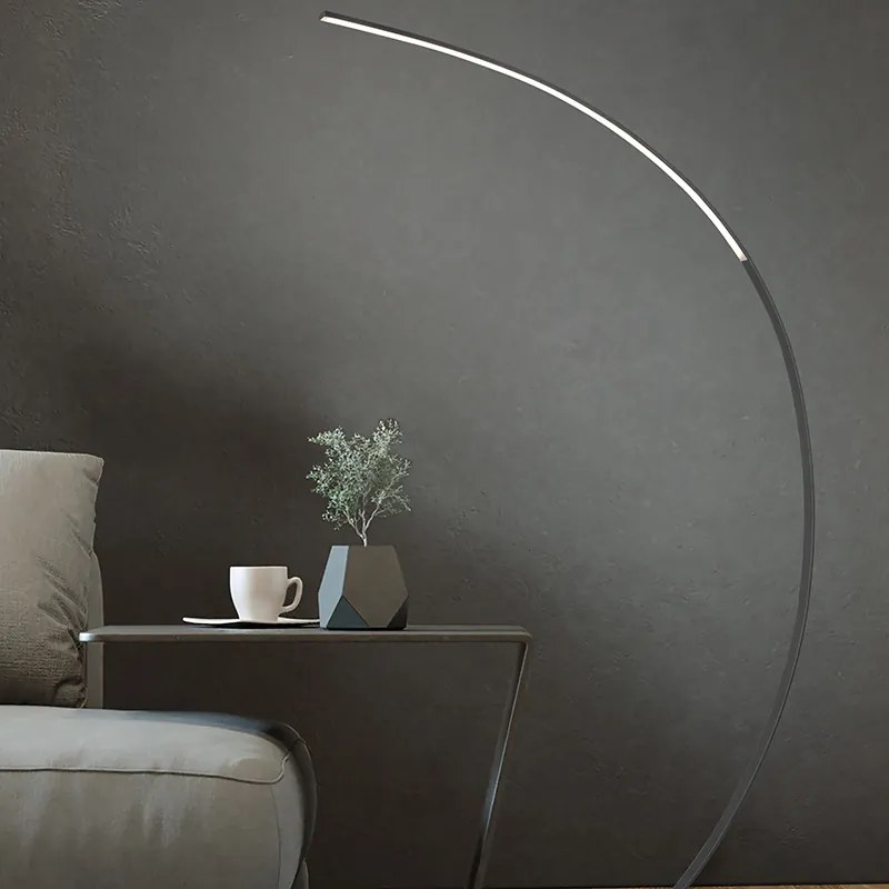 Lampa de podea de design neagră incluzând LED cu dimmer - Dina