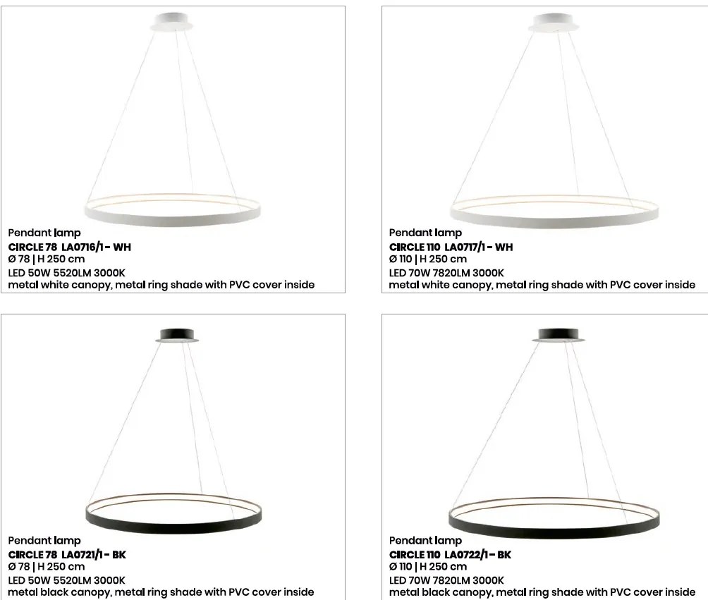 Lustra LED suspendata design modern circular CIRCLE 110, alb LA0717/1 - WH ZL