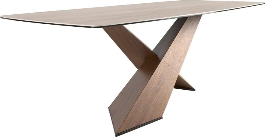 Masa LUX furnir lemn si marmura portelanata Barrel 220x100cm