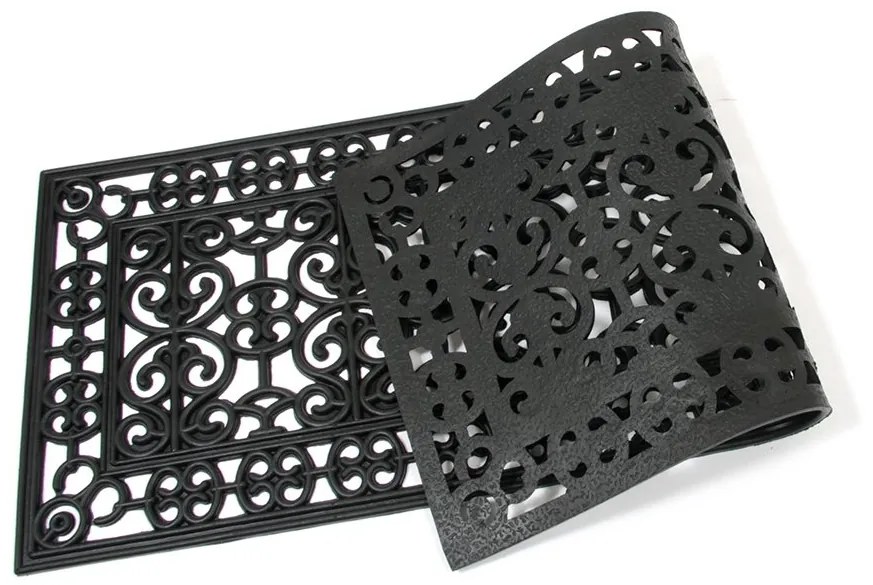 Covoraș de curățat cauciuc Rectangle Deco 45 x 120 x 1 cm, negru