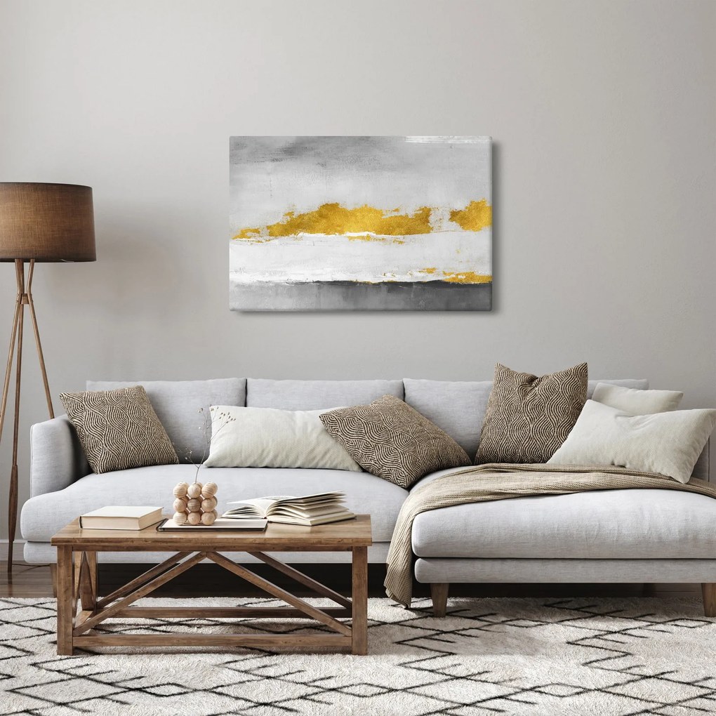Tablou - Mișcări aurii și gri (90x60 cm)