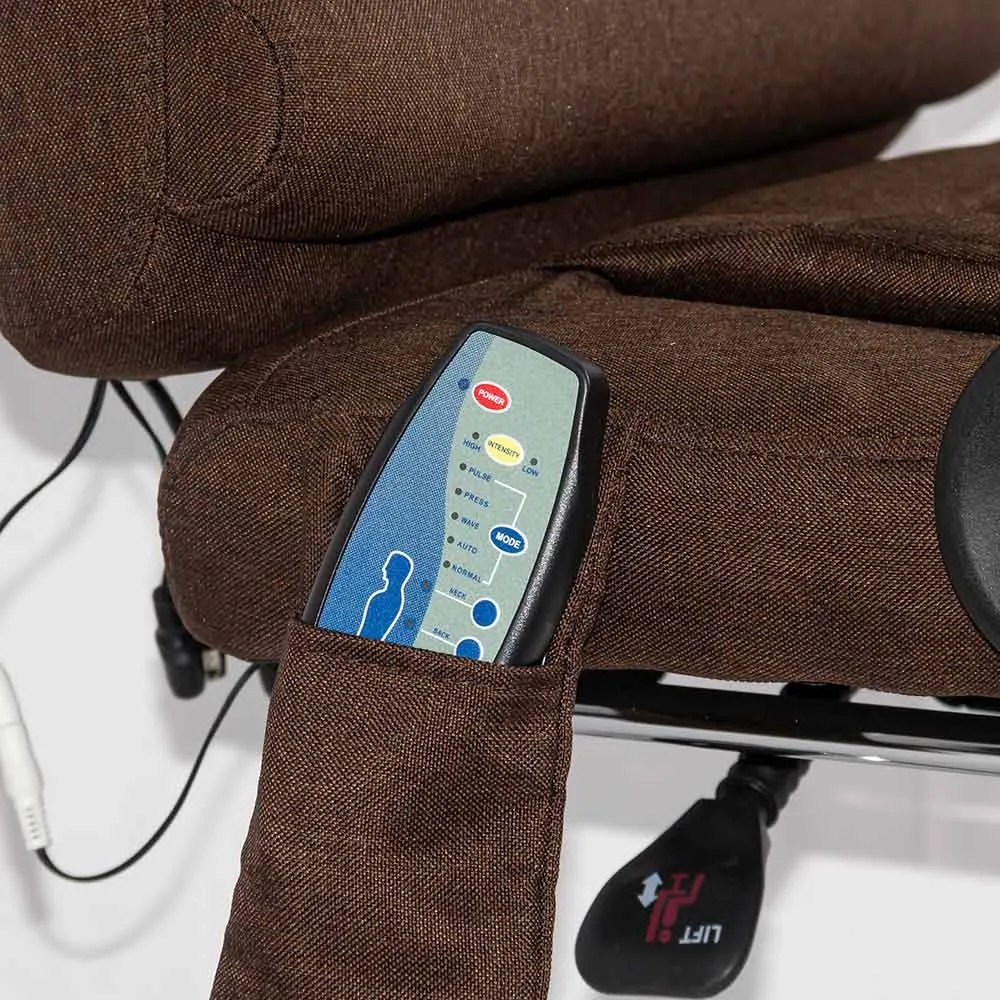 Scaun birou textil cu masaj in 7 puncte si suport pentru picioare OFF 4181M maro