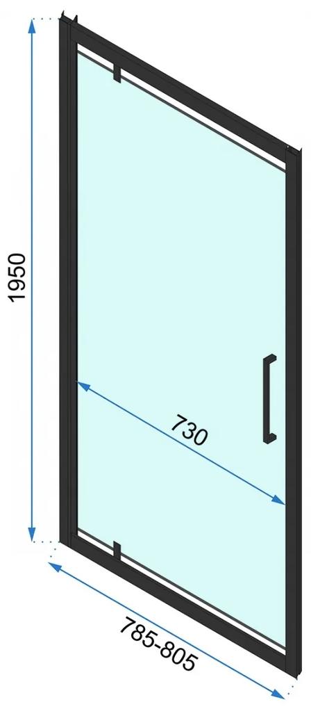 Ușă pentru dus Rapid Swing sticla securizata – 80×195 cm