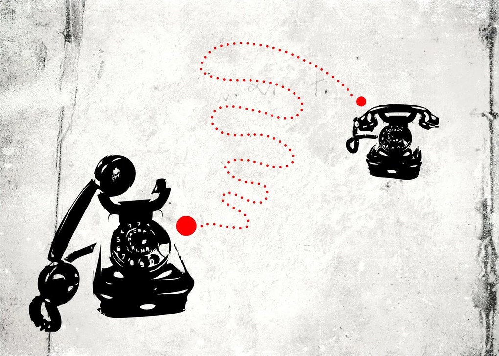 Tablou - Desen de telefon în stilul lui Banksy (70x50 cm)