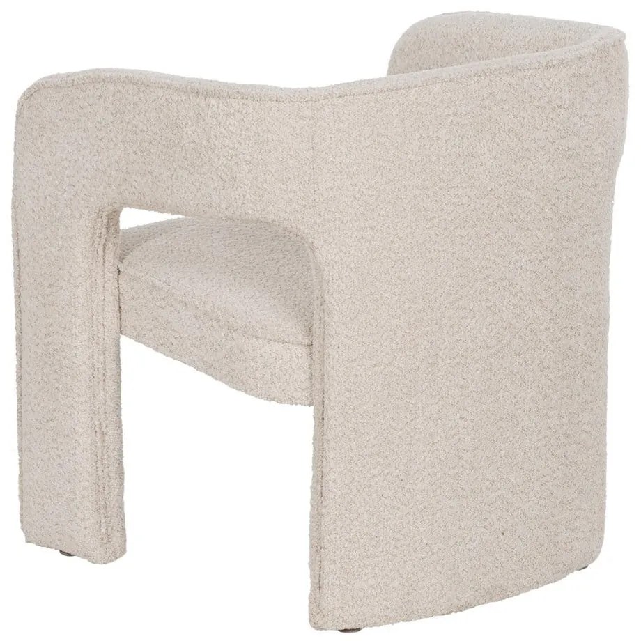 Fotoliu bej cu tapițerie din țesătură bouclé – Ixia