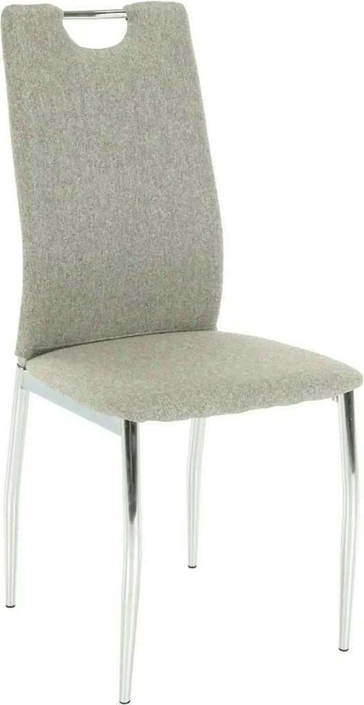 Scaun bucatarie OLIVA NEW, bej/crom, textil/metal, 42x52x97 cm