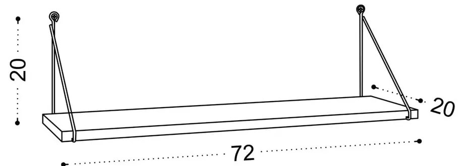 Raft în culoare naturală cu aspect de lemn de nuc 72 cm Armoni – Kalune Design