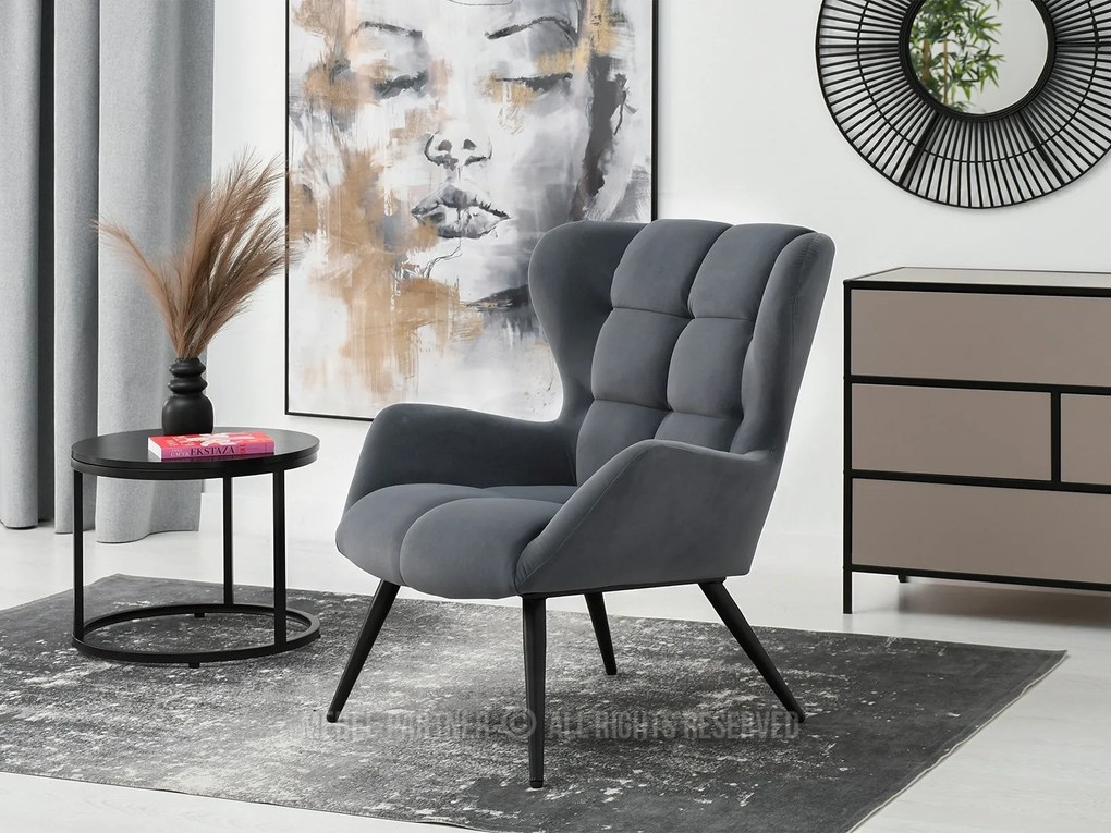 Fotoliu Kikino (grafit + negru). Promo -21%. 1110123