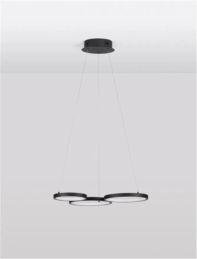 Lustra LED suspendata design modern MAGNUS R3 neagra