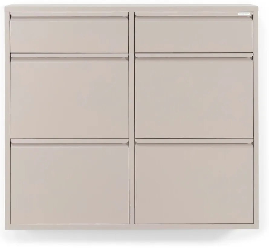 Pantofar taupe cu deschidere înclinată din metal 98x86x15 cm Billy – Spinder Design